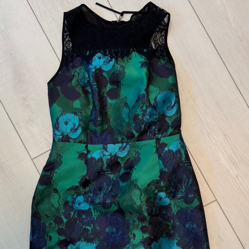 Leifsdottir Anthropologie Formal Lace-Top Satin Dress